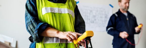 Electrician working house repair installation