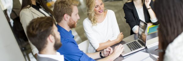Multiracial business people working together in the office